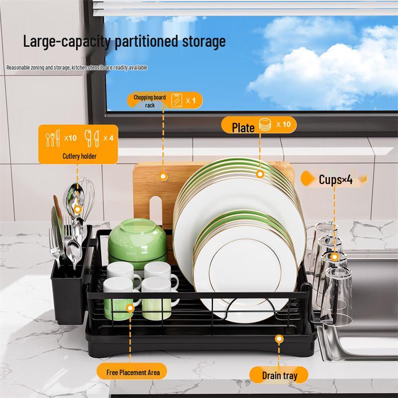 Single-Tier Countertop Dish Drying Rack