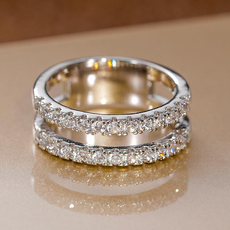 CopperBling Bling Promise Rings with Round CZ Wedding Ring for Women High Quality Trendy Jewelry