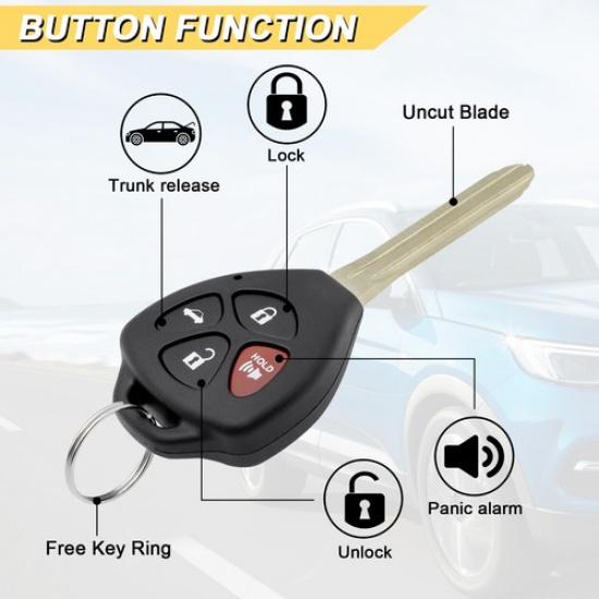 Replacement For 2007 2008 2009 2010 2011 Toyota Camry Key Fob Remote HYQ12BBY