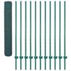 Clôture en grillage métallique - Maison Exclusive - 25 x 2 m - Acier enduit PVC vert - Poteaux 1,34/1,28 m