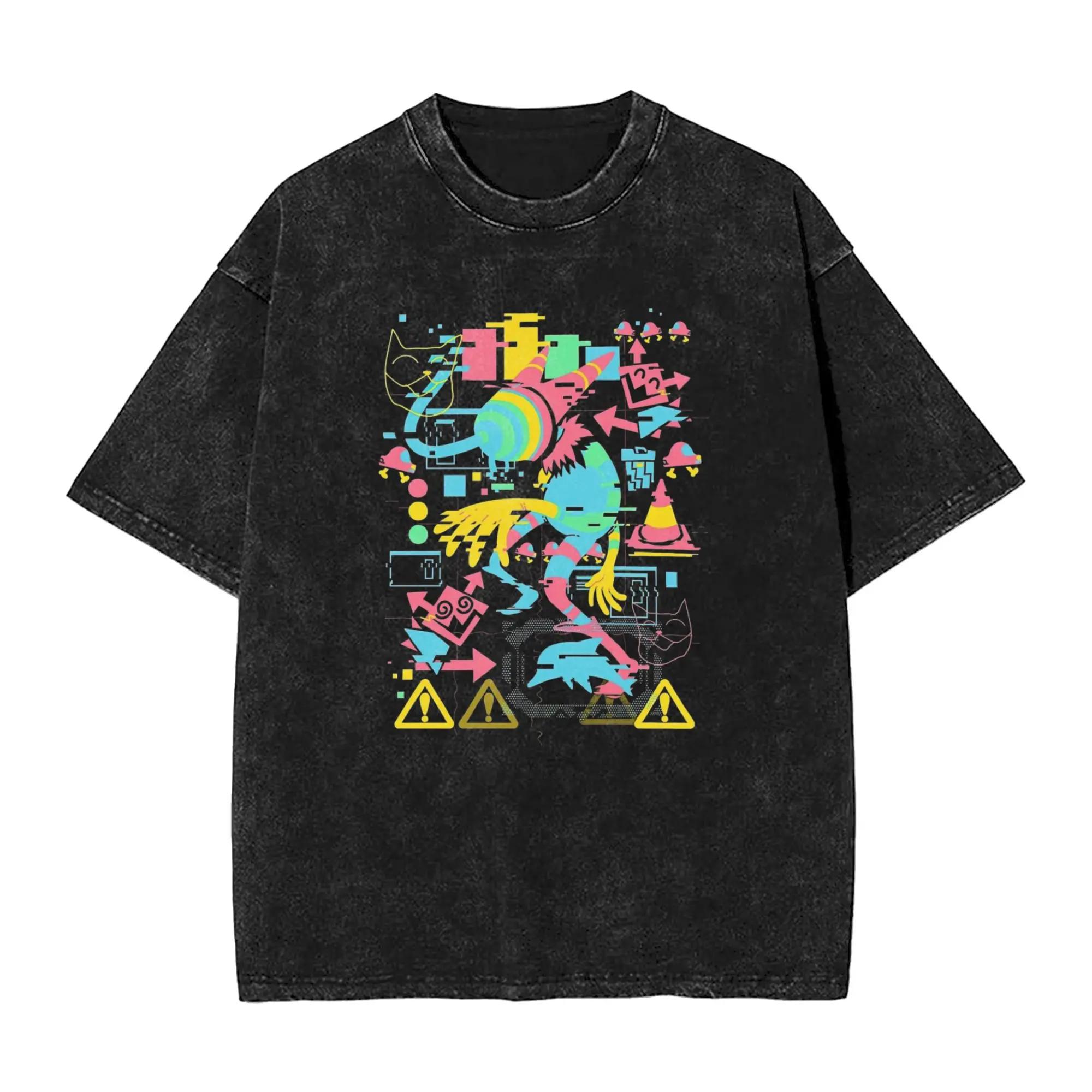 

Role Playing Games Deltarune Kri Susie Ralsei The Dark World Graphic Print T-shirts Men Women Vintage Washed Cotton Tops 3XL