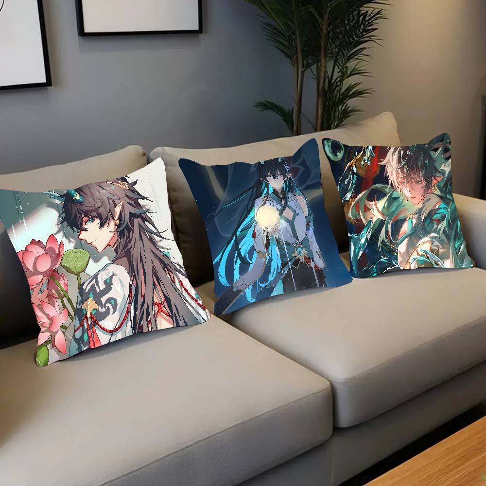 Imbibitor Lunae Game Genshin Impact Pillow Case Fashion Square Pillowcase Bedroom Sofa Room Ins Decoration Leisure