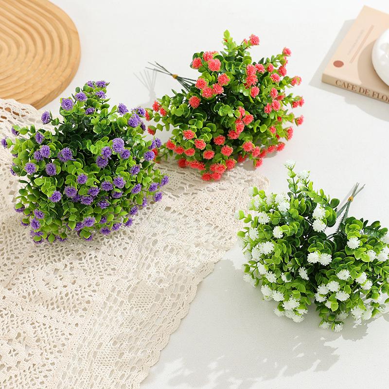 Eucalyptus & Gypsophila Plastic Floral Bundle for Indoor Decoration