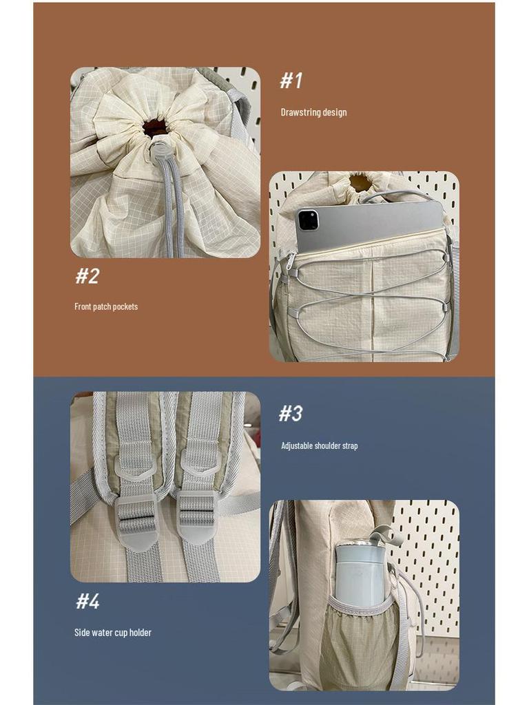 Lekki plecak górski na zewnątrz - Duża pojemność, Konstrukcja ze ściągaczem, Idealny dla uczniów szkół średnich/licealnych i studentów, Torba podróżna unisex.