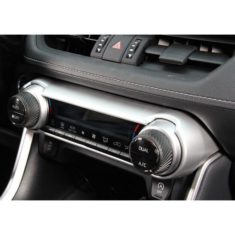 Silver ABS Console AC Switch Control Panel Trim For Toyota RAV4 - 1PCS