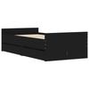 VidaXL Bed Frames with Drawers, Single Bed with Slat Base, Adult Bedroom Bed, Modern, Black 75x190 Cm Wood 3207386