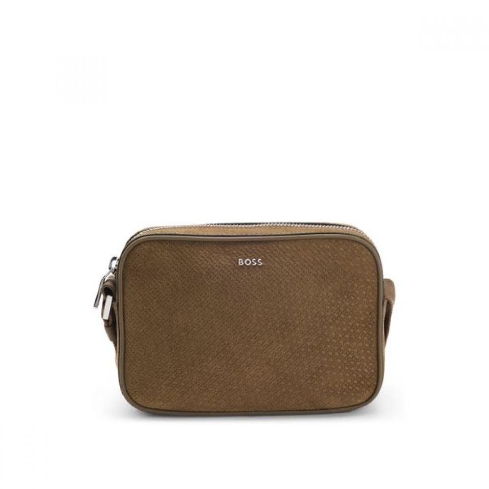 

Boss Monogram emBossed Suede Crossbody Bag Dark Beige 50558121252 ONESI