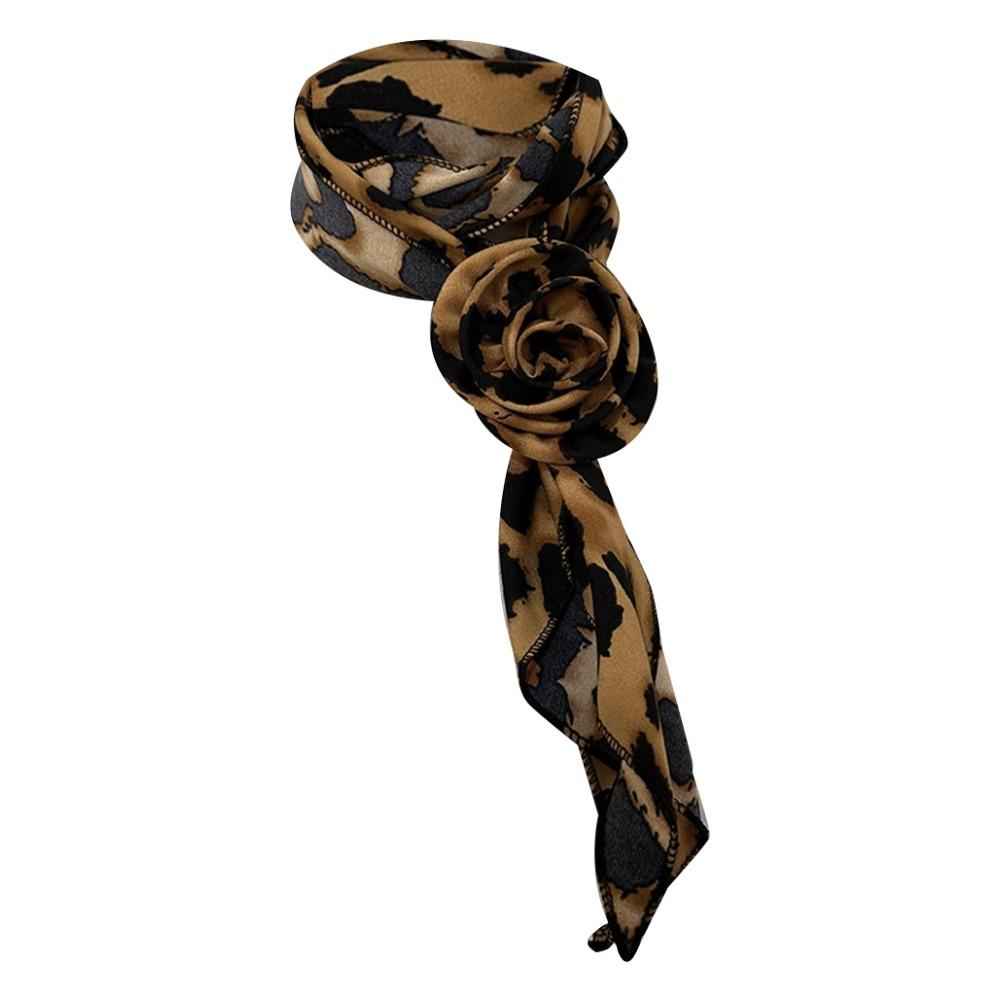 Detachable Silk Scarf Thin Floral Chiffon Scarves Fashion Neck Cover  For Women Lady Girls Female