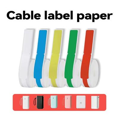 65Pcs/Roll Self Adhesive Cable Laber Paper Waterproof Smart Thermal Cable Sticker Mini D110 Printer Sticker