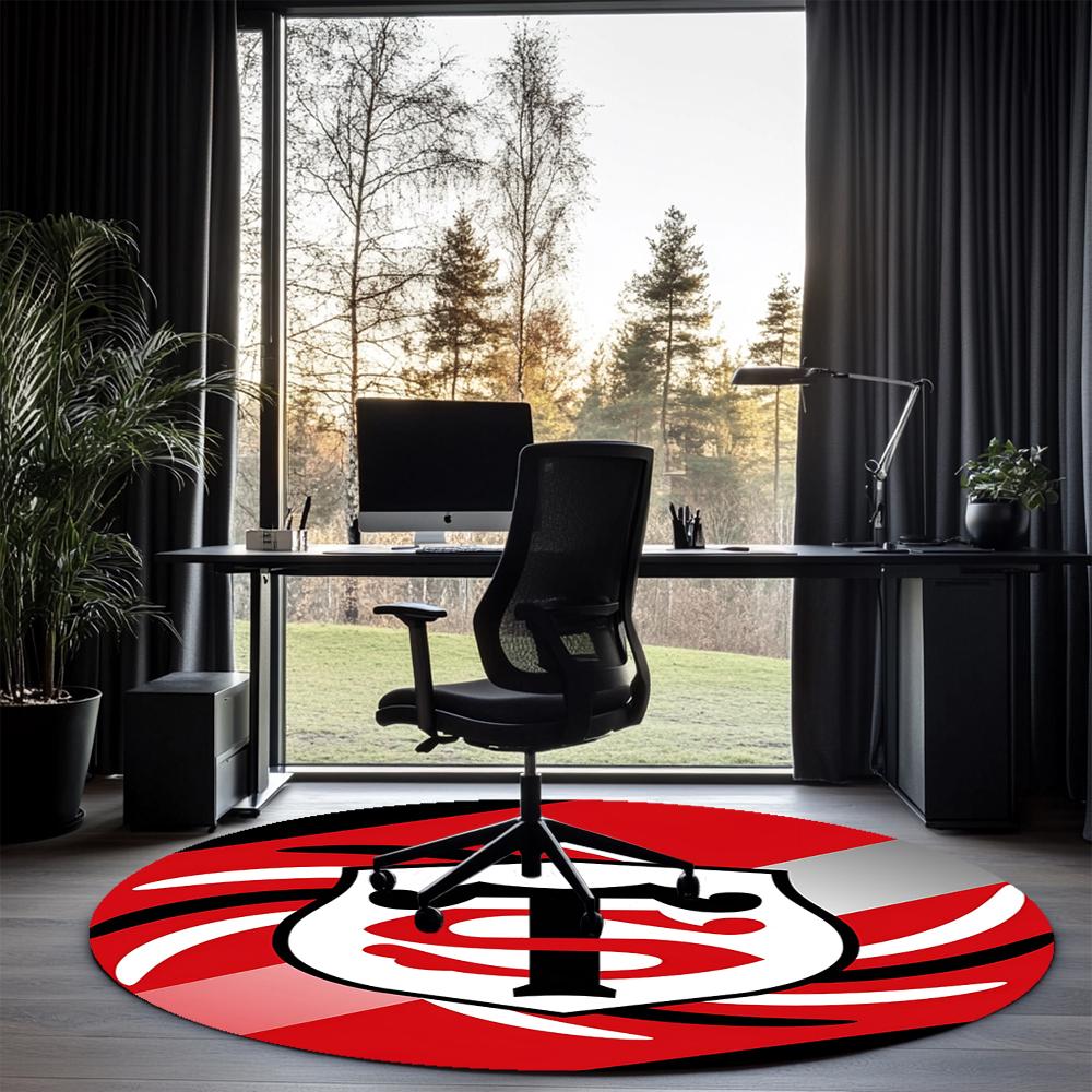 Stade Toulousain Printed Round Rug Carpet Chair Rug Area Rug Entryway Doormats,for Office Chair Living Room Bedroom Kitchen Room.