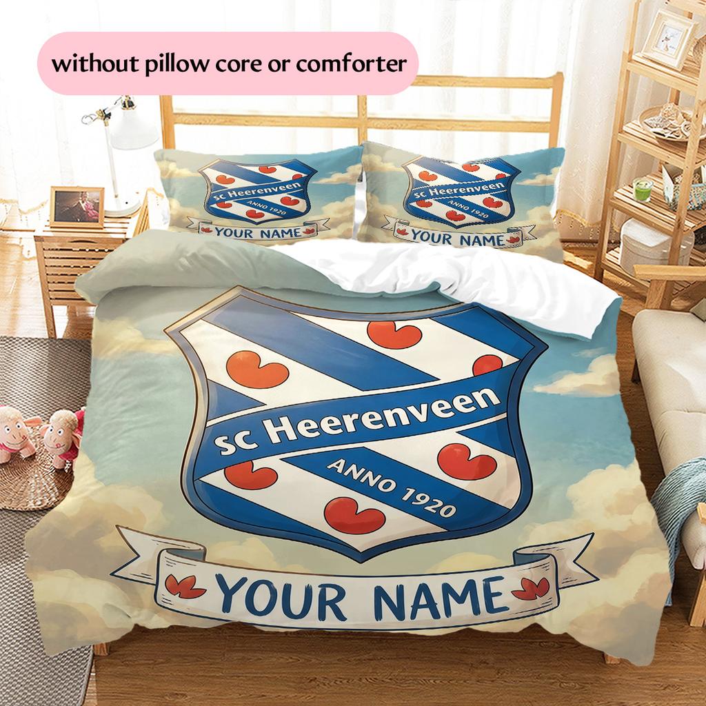 Custom Name SC Heerenveen2 Pattern Bedding Quilt Set  Home Decoration  Gift (1 * Duvet Cover + 2 * Pillowcase  Without Core)