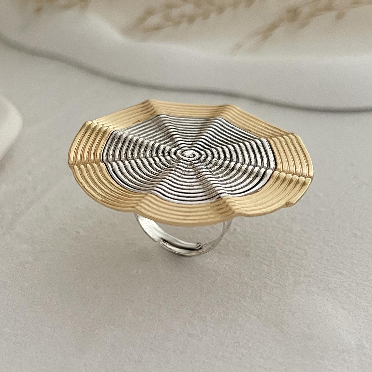 

Ретро контрастное геометрическое кольцо с листом компаса, персонализированное многослойное, винтажное кольцо для фаланги с луной, кольцо