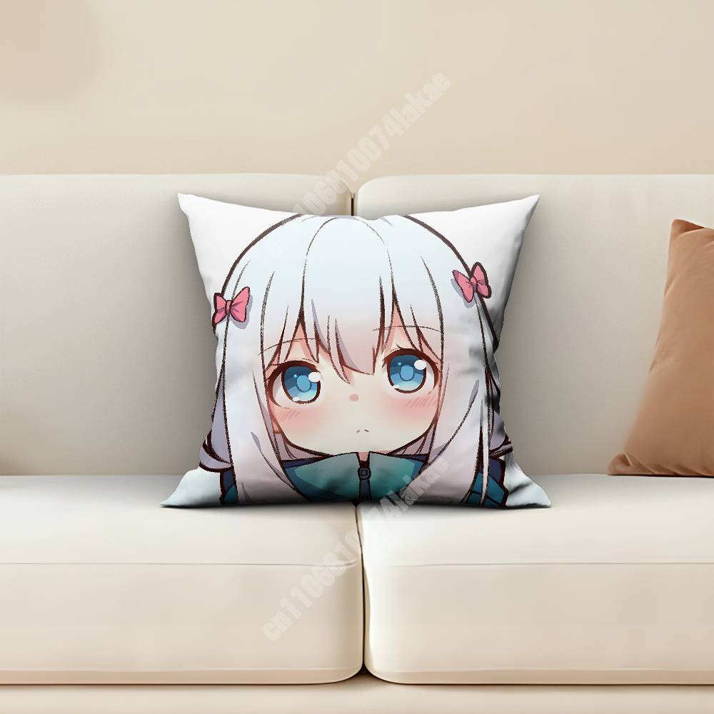 EEromanga SSensei Izumi Sagiri Pillow Cover Sofa Couch Cushion Case Creative Workspace Accent Home Decor