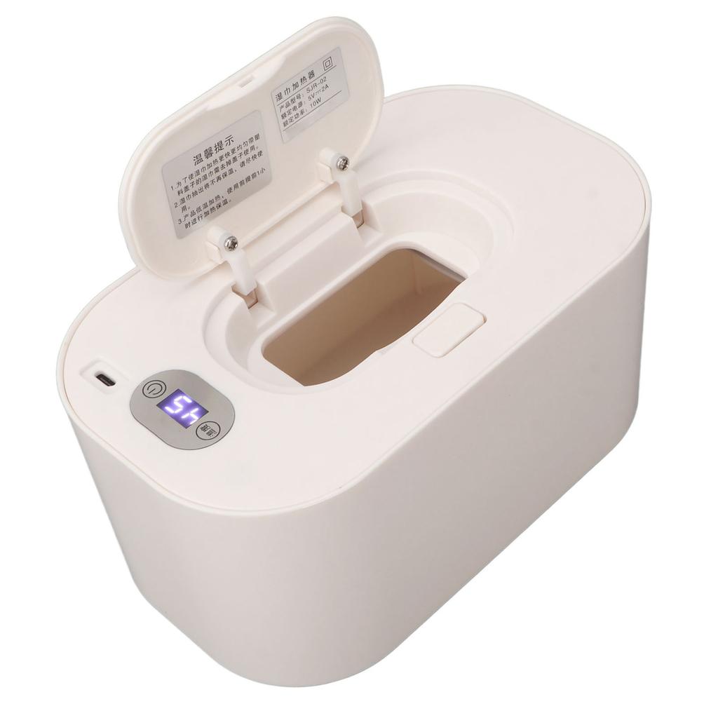 Wet Wipe Warmer Large Capacity LED Screen Portable Uniform Heating Adjustable Heated Wipes Dispenser