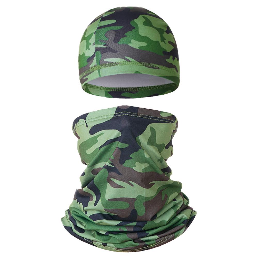 Breathable Summer Sun Protection Cycling Skull Cap & Multifunctional Ice Silk Headscarf