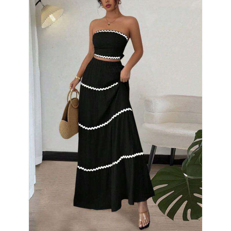 New Summer Strapless Lace Long Dress