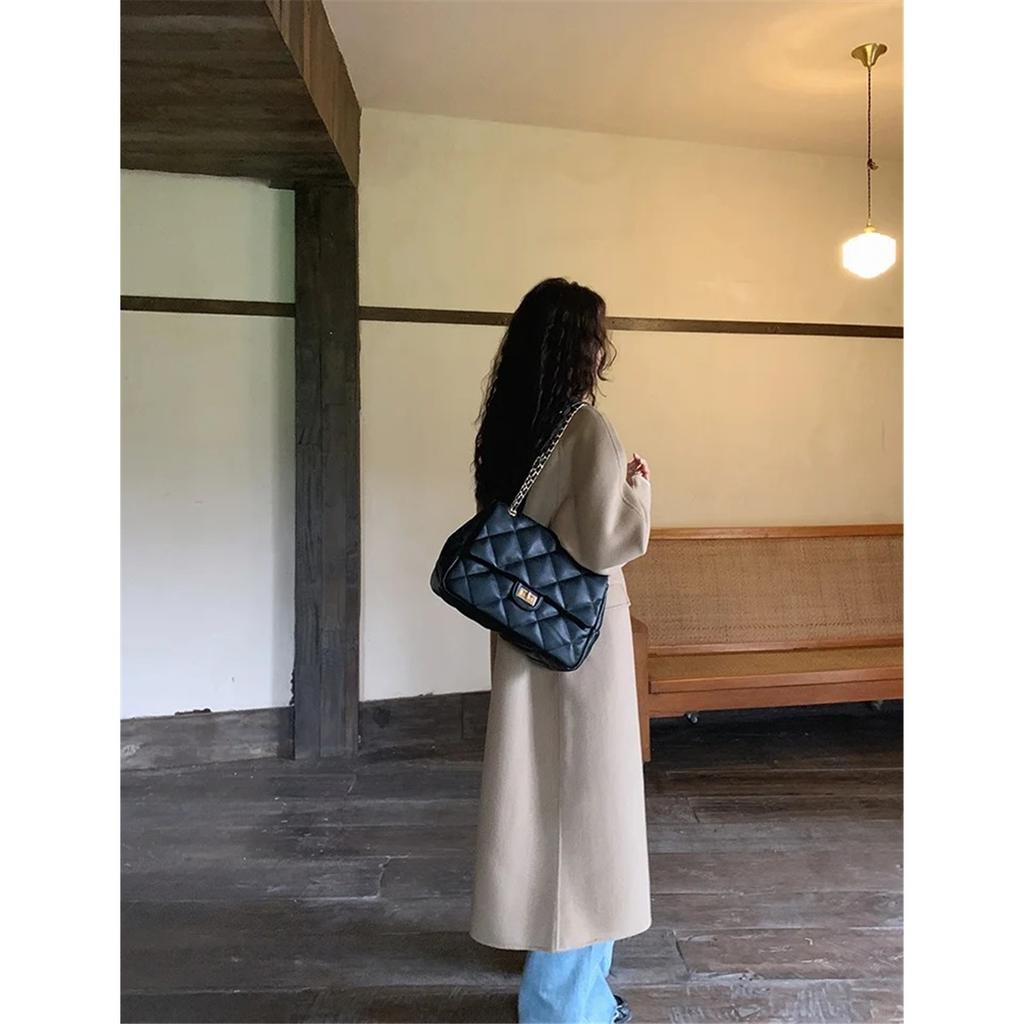 Premium Small Perfume Style Diamond Lattice Chain Armpit Bag Female Large Capacity Korean Version Of The Single Shoulder Crossbody Bag