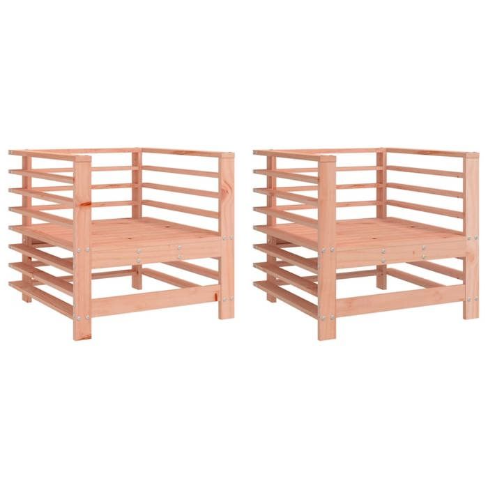 VidaXL Chaises de Jardin 2 pcs, Sièges avec Accoudoir, Fauteuils avec Dossier, Meuble de Terrasse Patio Extérieur, cm Bois 825630