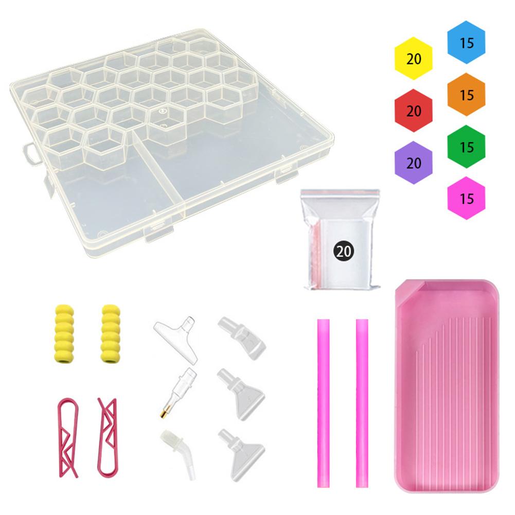 

30/120Pcs Diamond Embroidery Drill Mud Kit with Box Dotting Rhinestone DIY Diamond Mud Set for 5D Diamond Art