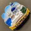 The Blue Dome Stereoscopic Church of Santorini, Greece Fridge Magnets Tourist Souvenir Refrigerator Stickers Commemorative Home Decoration