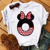 Süßes Disney T-Shirt Cartoon Mickey Maus Damenbluse Damen Oberteile Buchstabendruck T-Shirt Minnie Weißes T-Shirt Locker Mädchen Hippie Kleidung