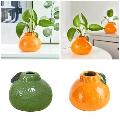 Keramikvase Orangeförmige Vasen Minimalistische Dekorative Vase für Tischdekoration Hochzeit Esszimmer Wohnzimmer Büro