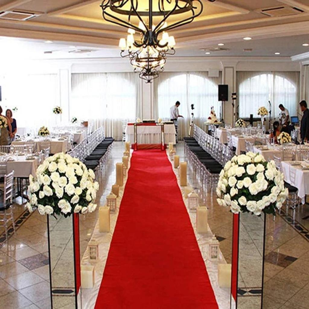 Red Carpet Runner Red Aisle Runner Portable 1.2 Meter Wide Wedding Carpet for Indoor Outdoor Banquet Hallway Decorations