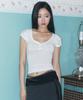 Peullijeunopallou Sia Button Shirring Short Sleeve Top (White)