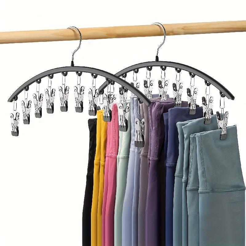 1PC curved multi-clip hanger with 10 non-slip clips and rubber coating -