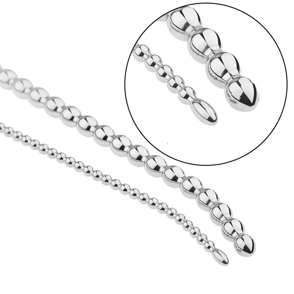 Manyjoy Stainless Steel/Silicone Long Male Urethra Plug Sounds Dilator Penis Plug Stretcher Men Rod  Insert Catheter Sex Toy