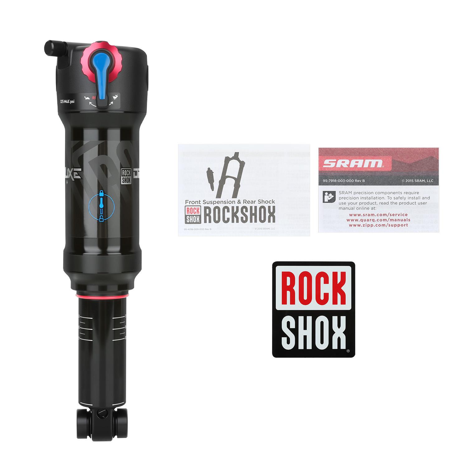 Rockshox Deluxe Select+ Bicycle Rear Shock 205x65mm DebonAir 350PSI MTB Downhill Air Shock 12.7mm Eyelet Rebound Compression Deluxe Select 205x65
