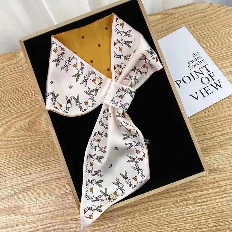 Luxury Brand Skinny Neckerchief Scarf For Women Satin Silk Ribbons Bandana Ladies Neck Tie Wrist Wrap Shawl Echarpe