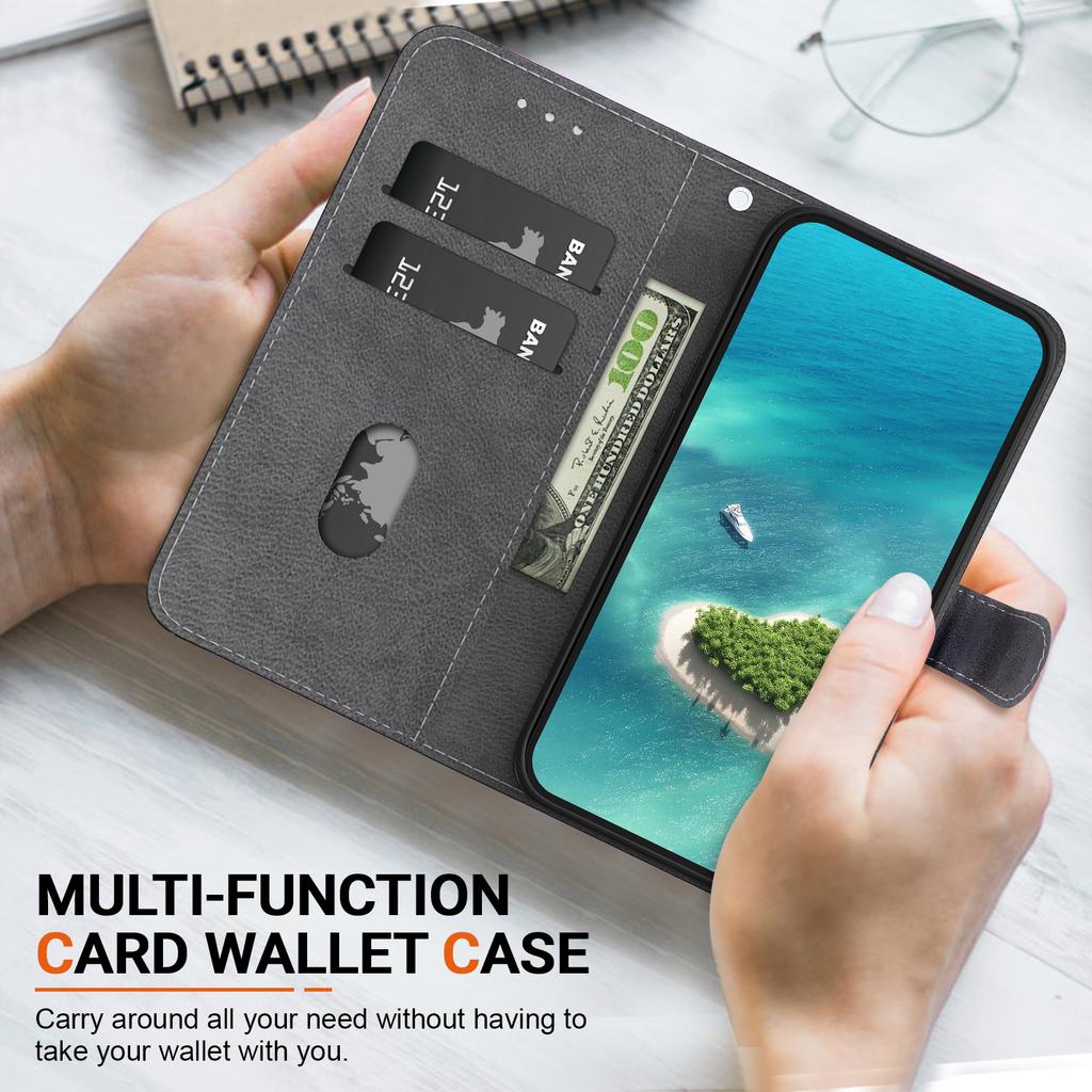 Handmade PU Leather Flip Case for Samsung A22 5G/A22s 5G (SM-A226B/A226L)- Anti-Slip Shockproof Cover with Wrist Strap & Heart/Rose Cat Designs