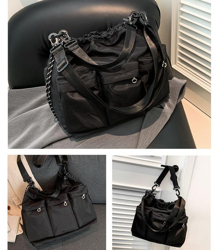 LTG and Lightweight Shoulder Military 7987004 Men's Women's Water-Repellent MA-1 Bag/Tote Bag, Style, (Black)