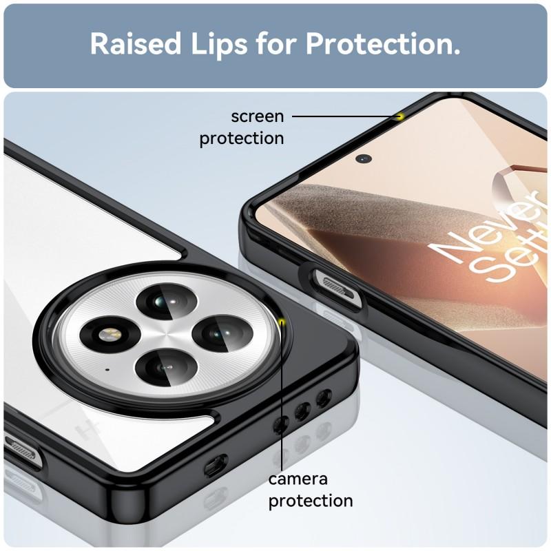 Für OnePlus 13 Handyhülle WANLONFENG XC Serie TPU Acryl Hülle mit Gehärtetem Glas (Großes Linsenloch)