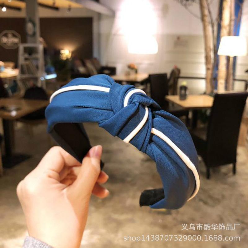 Fabric headband female Yiwu headdress jewelry autumn and winter feeling wide edge versatile high skull top headband hairpin