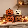 Retro Style Autumn Props 3/4Pcs Vintage Wooden Pumpkin Decor, Rustic Fall Tabletop Centerpiece, Farmhouse Table Decor Halloween Shelf Accent