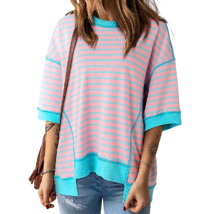 Летняя тонкая свободная женская футболка узкого кроя с короткими рукавами XXL зелёный — фото 6