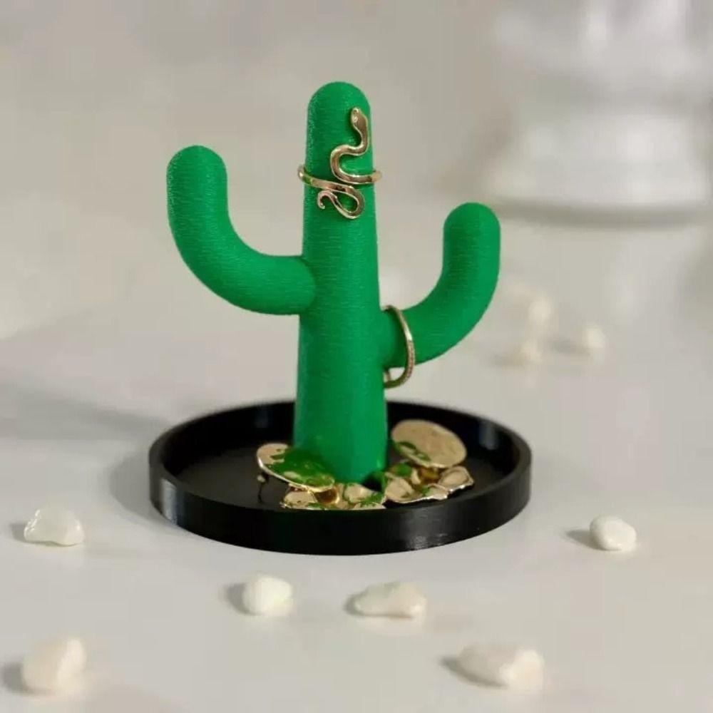 INS Jewelry Storage Tray Creative Bracelets Organizer Cute Cactus Trinkets Plate Photography Props