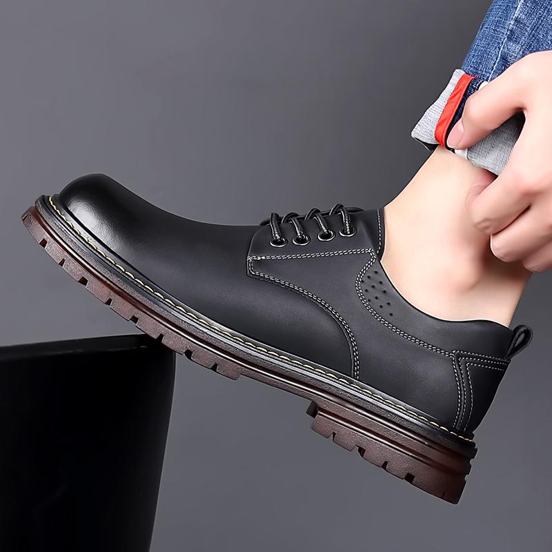 Mode Herren Echtleder Schuhe Schnürschuhe Mode Kopfleder Rutschfeste Slipper Schuhe Mann Lässig Business Formelle Schuhe Herren Oxfords