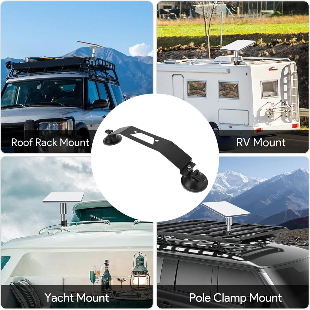 Satellite Suction Cup Mount for Car Window and Sunroof Aluminum ABS Stable Satellite Dish Suction Cup Mounting Kit for Boat RV Driving