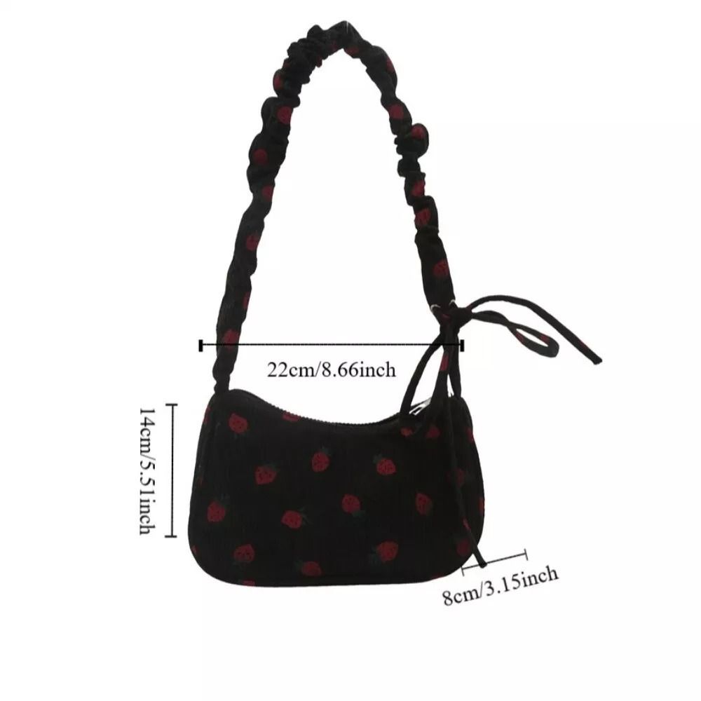 Geantă Tote Nouă din Catifea Dulce Trendy Capacitate Mare Fermoar Geantă de Sub Braț Blândă Femei Fete Y2k Geantă de Umăr Căpșuni