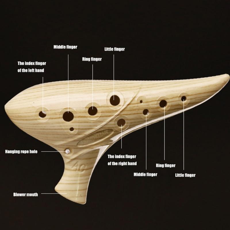 12 Hole Ceramic Ocarina Musical Device Smooth Surfaces Texture Balanced Tone Output for Aspiring Musicians and Collectors