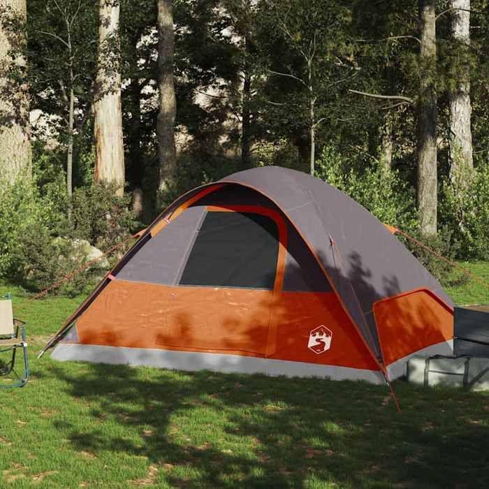 VidaXL Family Dome Tent 6 Personnes, Shade Tent with Carry Bag, Camping Awning, Garden Shelter, Orange 94553
