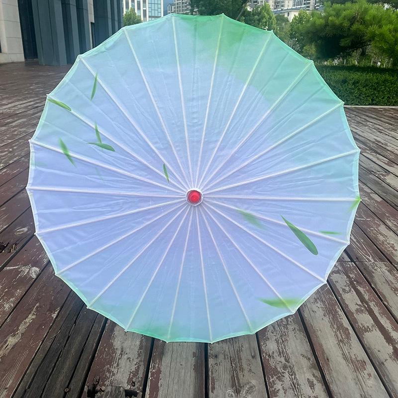 1PC Printed Photograph Props Long-handle Vintage Silk Umbrella for Hanfu Accessories Umbrella Parasol Colorful Oiled Paper