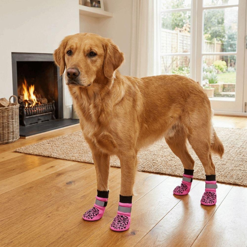 Reflective Anti-Slip Dog Socks Adjustable Dog Paw Protectors Dog Shoes Socks  Anti-Scratch