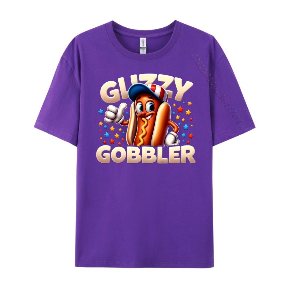 Funny Number One Glizzy Gobbler Hot Dog The 4th Of July Mens Korean Fashion Mens TShirts Vintage Style