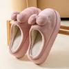 Bow cartoon cotton slippers autumn and winter indoor home thick sole velvet warm and comfortable couple shoes