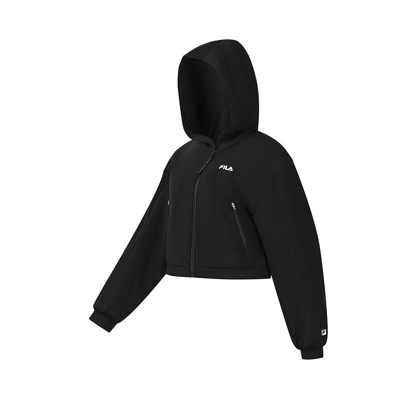 Fila Фитнес Мода Минималистичный Личность Модный Спортивный Тренировка Повседневный Универсальный Удобный Короткий Худи на Молнии Толстовка A11W611510FBK S