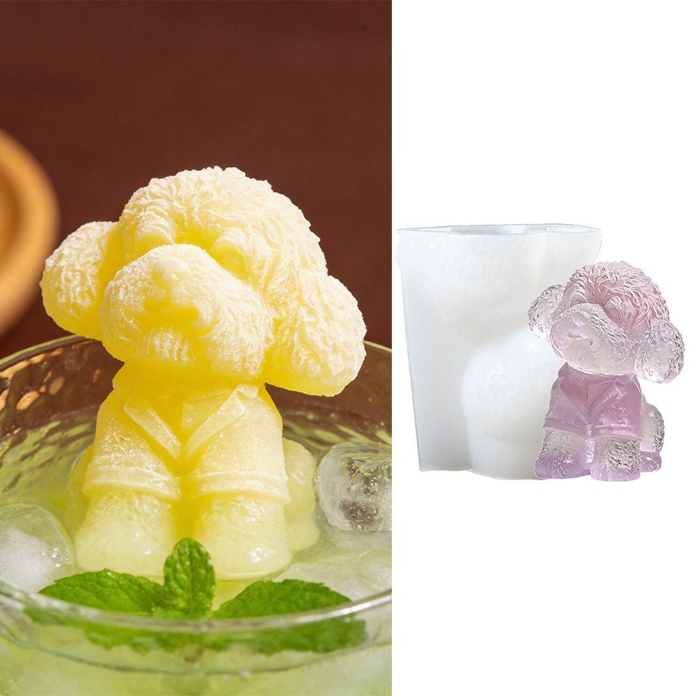 Simulated Dog Silicone Candle Mold 3D Ice Cube Mold Ornaments Mold Pudding Mold  Plaster